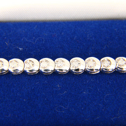 Vintage 9ct White Gold Diamond Studded Tennis Bracelet Hallmarked Boxed Gift