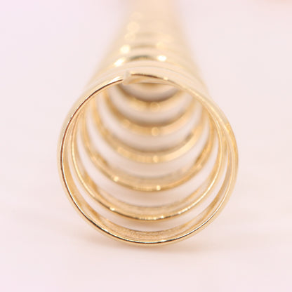 Vintage 9ct Hallmarked Yellow Gold Spiral Drop Dangle Earrings Boxed Gift
