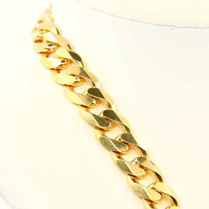 Vintage Heavy 9ct Curb Link Chain Long 28.5 Inch Necklace Yellow Gold Hallmarked