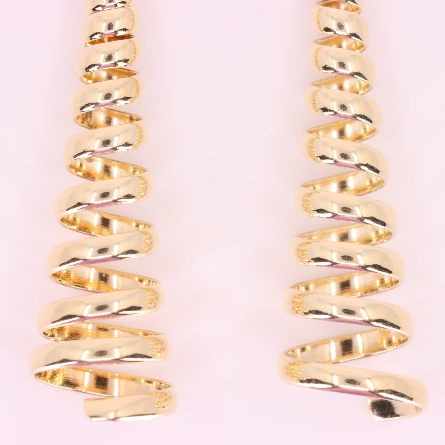 Vintage 9ct Hallmarked Yellow Gold Spiral Drop Dangle Earrings Boxed Gift