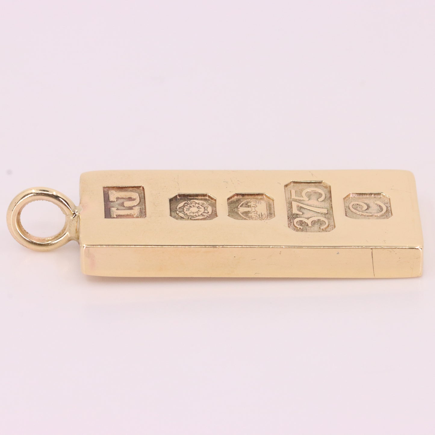 Vintage 9ct Hallmarked 1977 Sheffield Gold Ingot Bar Pendant Investment Gift