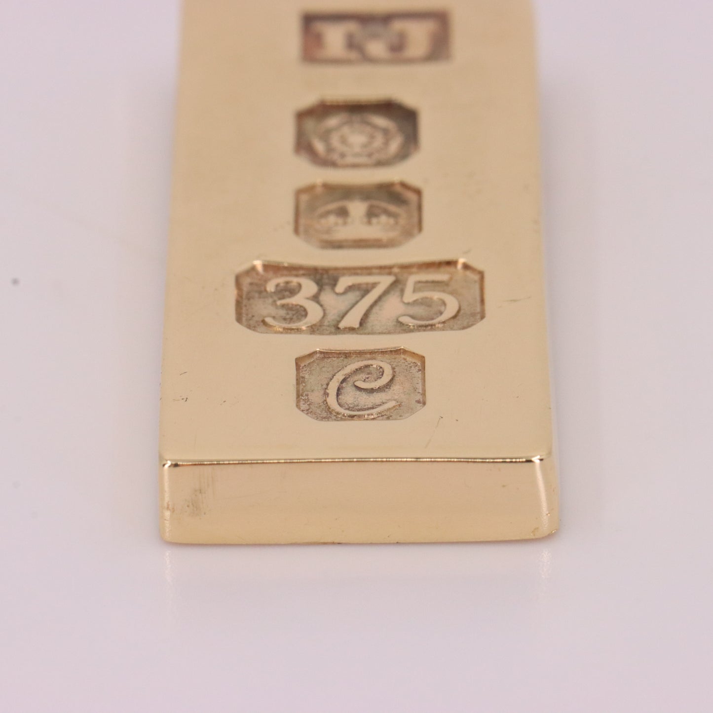 Vintage 9ct Hallmarked 1977 Sheffield Gold Ingot Bar Pendant Investment Gift