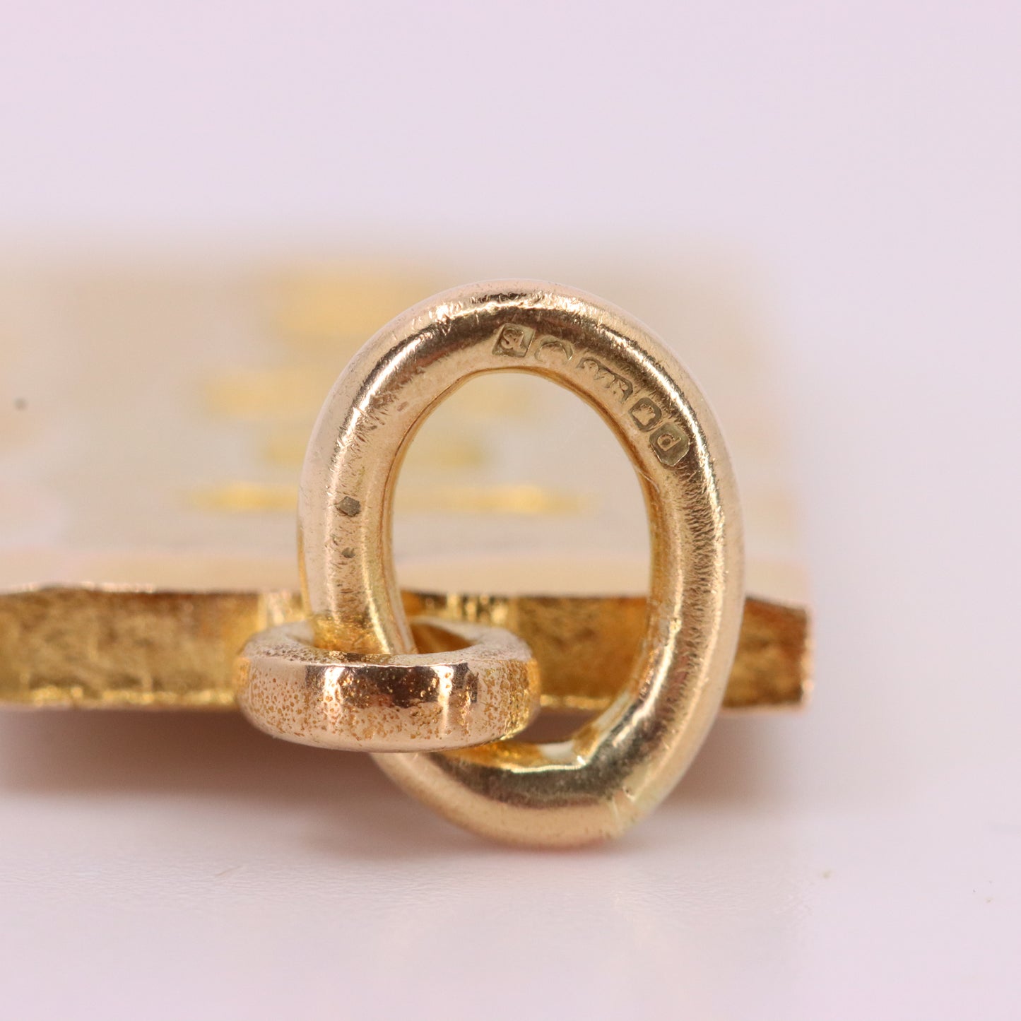 Vintage 9ct Hallmarked 1981 Yellow Gold Ingot Pendant Textured Bar Gift