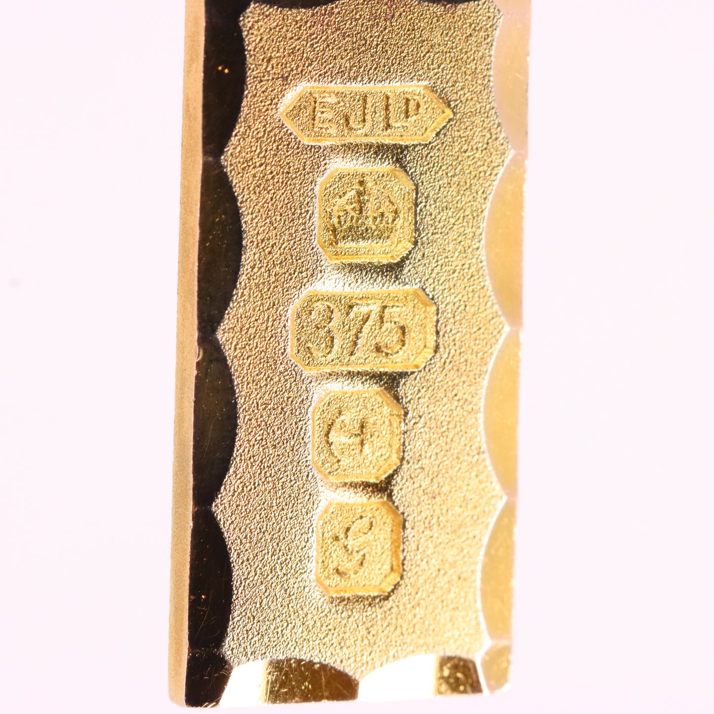 Vintage 9ct Hallmarked 1981 Yellow Gold Ingot Pendant Textured Bar Gift