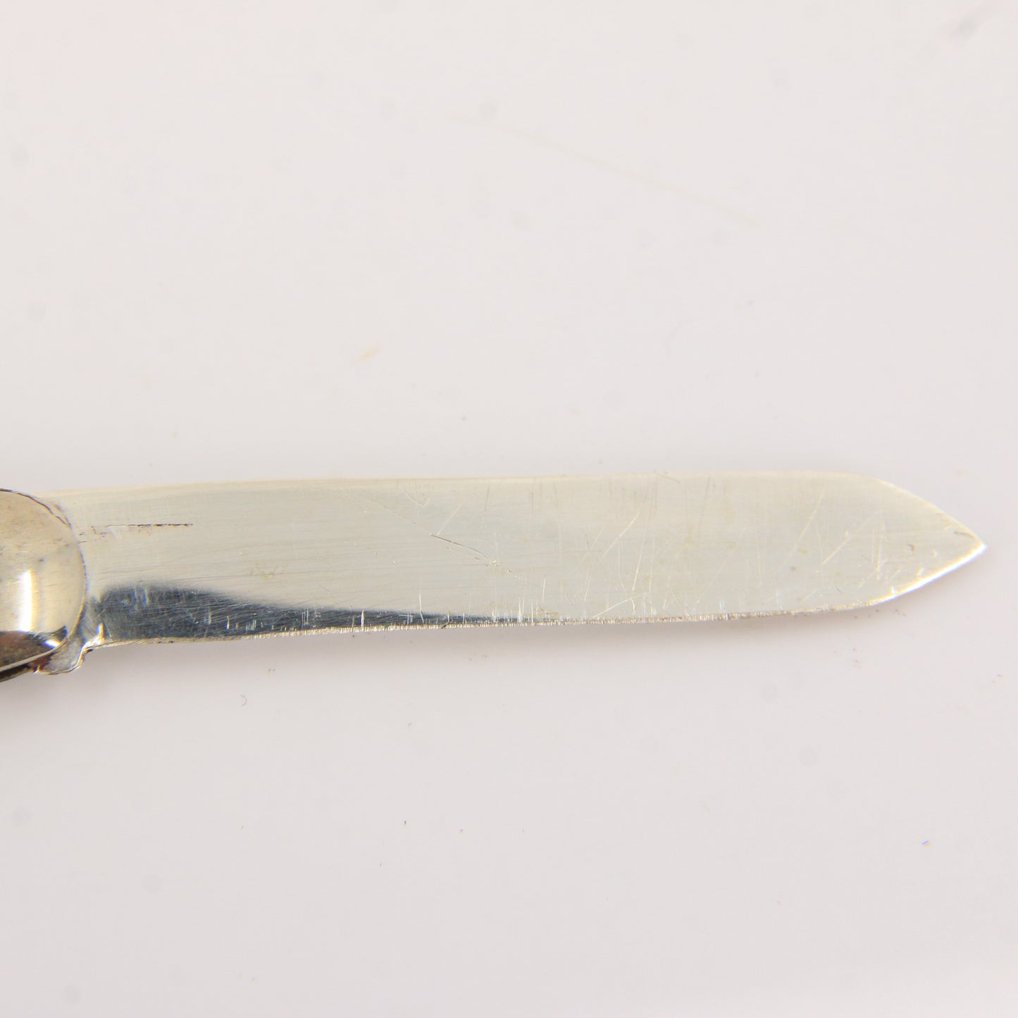 Antique Sterling Silver Hallmarked Mother Pearl Floral Inlay Folding Fruit Knife 1921