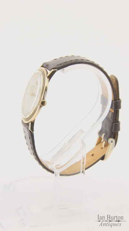 Vintage 9ct Gold Omega Wristwatch With Cal 620 Movement & Leather Strap