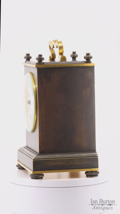 Antique Arnold & Dent London Carriage Clock Fusee Movement Bronze Case Circa 1850