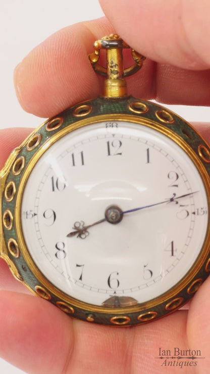 Antique c1700 Brouncker Watts London Quarter Repeater Shagreen Pocket Watch