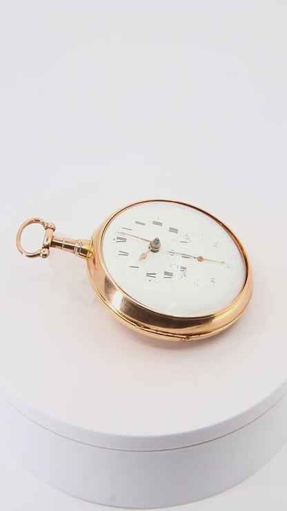 Antique 18ct Yellow Gold Pair Case Pocket Watch London 1806 Doctors Timepiece Stop Lever