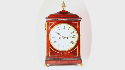 Richard Webster London Antique Regency Mahogany Bracket Clock Chime Repeat